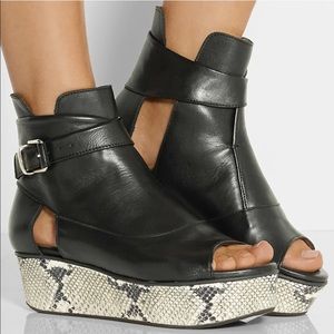 Black Leather Platform Sandals